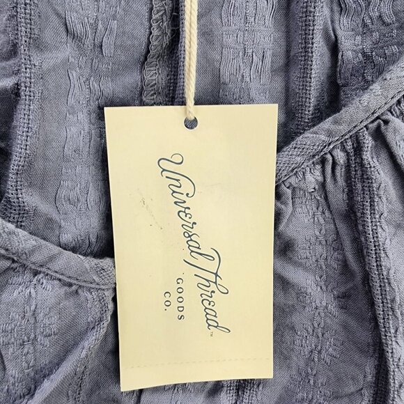 Womans Blue Universal Thread Embroidered Crop Top Balloon Sleeve V Neck Size XXL - Picture 7 of 9